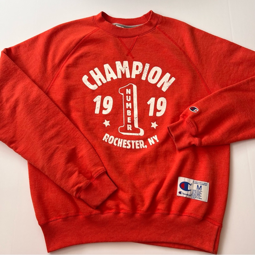 Champion Orange Crew Sweater | Vintage